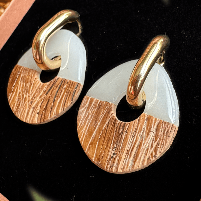 Gouttes XL Blanc translucide et effet bois